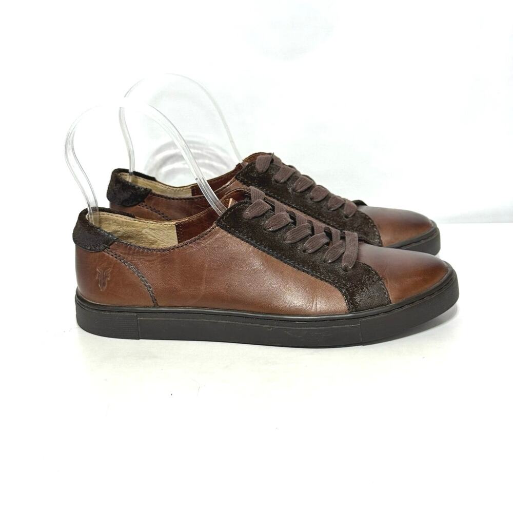 Frye Brown Leather Low-Top Athletic Sneakers